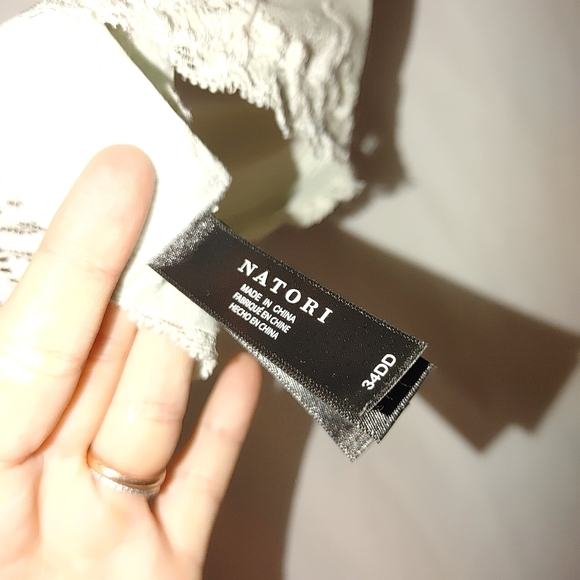 Natori Feathers Contour Plunge Bra Light Green Mint Lace‎ Demi 34DD - Picture 7 of 10